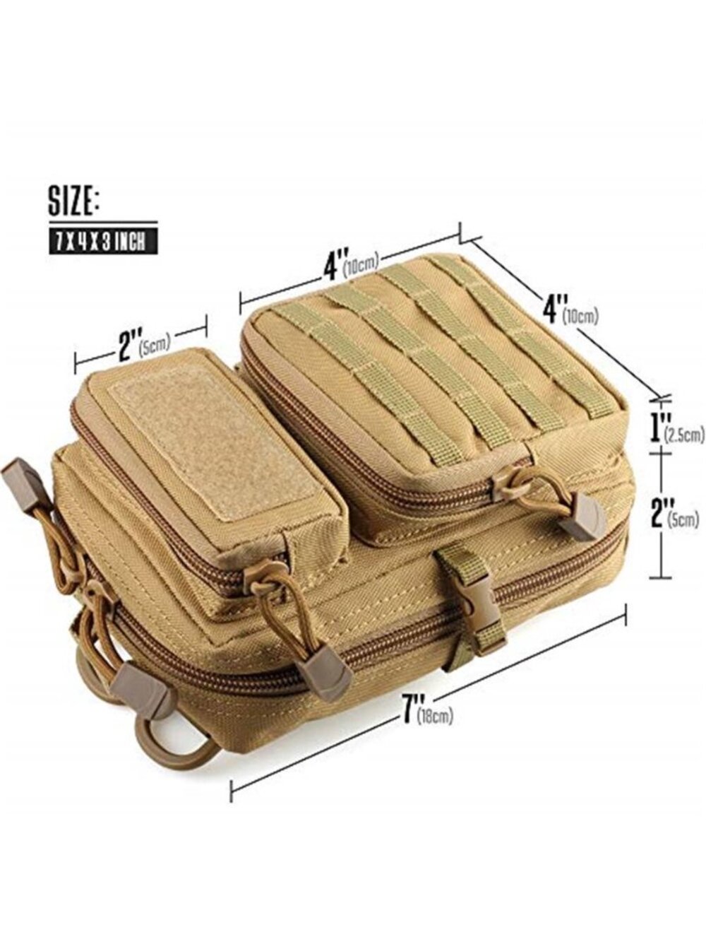 Tactical Molle Utility Pouch, EDC Tool Pouch Tactical Phone Pouches Mini Waist - Picture 2 of 6